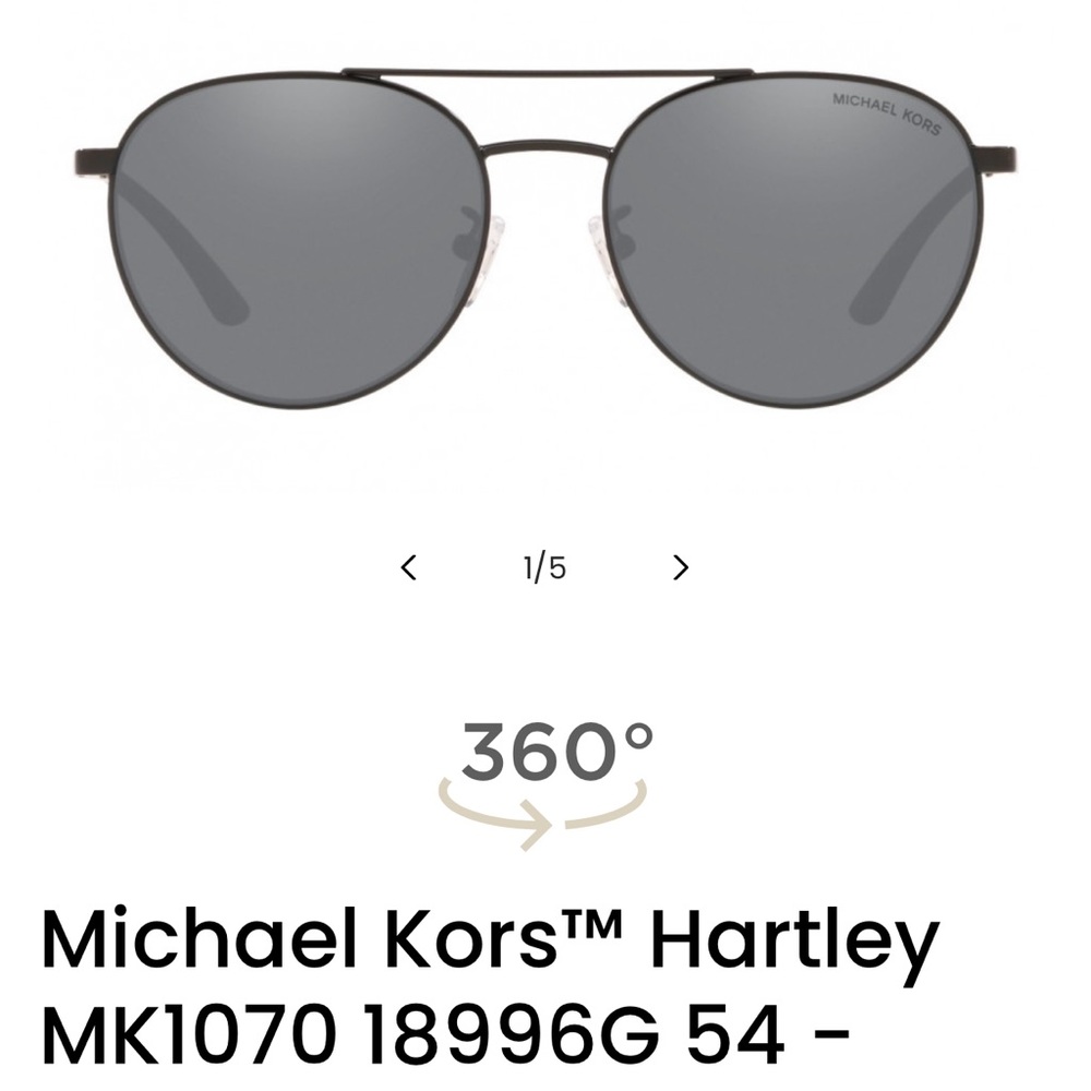Black Sunglasses with Gunmetal Mirrored by Michael Kors™